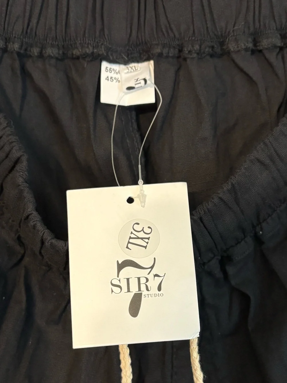 Men's Black Drawstring Pants- 3XL